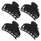 DEEKA 4 PCS 2.5 Inch Hair Claw Clips Double Row Teeth Matte Hair Jaw Clips Hair Barrettes Thick Medium Thin Hair Clips for Women (Black)