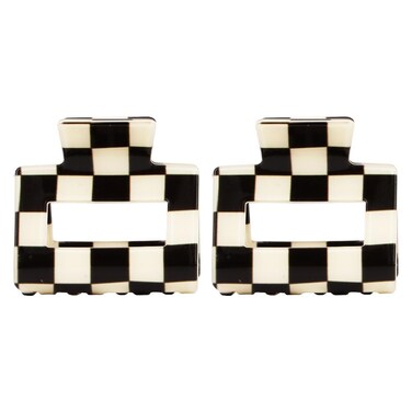Chess Board Hair Clips for Women Small Size Cute Claw Clip for Girls Hair Clips Claw Black White Hair Accessories for Women Girls, 2 Pack
