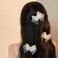 White Butterfly Bow Hair Clip Lace Embroidery Hair Clip Tiny Bow Hairclips Pin Butterfly Hair Clips Bobby Pin Decorative Hair Accessories for Women and Girls Headdress
