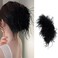 Claw Hair Clip Ostrich Fluffy Fur Hair Ponytail Shark Clip for Women Halloween Carnival Birthday Party (Black)