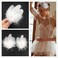 mdgfge White Feather Hair Clips White Swan Feather Headpiece with Pearl Ear Clips Ballet Style Hair Barrettes Accessory for Women Girls Bridal Wedding Cosplay Show Dancing Party Decoration (2 Pcs)