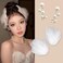 mdgfge White Feather Hair Clips White Swan Feather Headpiece with Pearl Ear Clips Ballet Style Hair Barrettes Accessory for Women Girls Bridal Wedding Cosplay Show Dancing Party Decoration (2 Pcs)