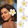 Plumeria Hair Clips White Hawaiian Flower Hair Clip Frangipani Hairpins Boho Floral Hair Barrettes Beach Women Hair Accessories 4PCS