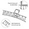Large Metal Butterfly Hair Clips with Teeth - Big Jaw Grip Clamps for Thick Hair, Non-Slip Silver Clamps for Women