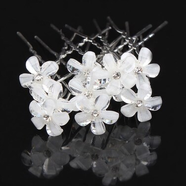 AKOAK 20 Pcs Rhinestone Bridal Hairpins, U-shaped Flower Crystal Hair Jewelry Accessories for Weddings, Bridesmaids, Women and Parties