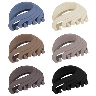 Hair Claw Clips for Women, Girls &amp; Kids - Thin to Thick Hair, 2.6 Inch Strong Matte Flower Jaw Clips, Non-Slip Clamps with Gift Box (6 Packs)