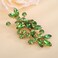 Teardrop Crystal Rhinestone Hair Clips Women Wedding Rhinestone Hair Clips Rhinesotne Crystal Handmade Wedding Headpiece for Women (green)