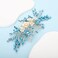 Bridal White Flower Light Blue Crystal Rhinestone Hair Comb for Bride Bridesmaid Sliding side Headpieces Wedding Hair Accessories for Women and Girls (Blue 1)