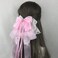 Women Handmade Ribbon Lace Sweet Cute Hairpin Lolita Big Bow Hair Clips Lolita Party Princess Barrette Hair Accessories (Pink)