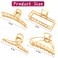 Large Metal Hair Claw Clips - 4pcs Nonslip Big Gold Hair Clamps with Strong Hold for Thick and Thin Hair for Women and Girls