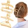 Large Metal Hair Claw Clips - 4pcs Nonslip Big Gold Hair Clamps with Strong Hold for Thick and Thin Hair for Women and Girls