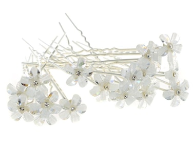 Womens Flower Hair Pins Bridal Wedding Hair Pin with Crystal (small flower)