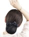 Hair Accessories Bun Cover For Hair Clip With Net Hair Nets For Buns,Ribbon Barrette With Net Chignon,hair bun covers for women, Black Bun Cover Hair Tie, Bow-knot Decor Hairnet，Black