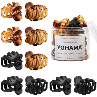YOHAMA 10 pcs Hair Clips Medium Small 1.57 Inch Octopus Claw Clips 4cm Medium Jaw Clips Durable Strong Grip for Women Girls Thick Hair.