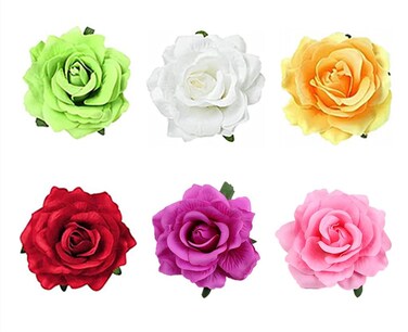 ALIMITOPIA Flower Hair Clip Fabric Artificial Rose Flower Hairpin Barrette Brooch Headdress Bobby Pins Headwear Hair Accessories for wedding Party supplies(Rose Style;4.3 inches;6pcs)