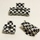 Vintage Checkered Y2K Hair Barrettes, Aesthetic 3Pcs Claw Clips for Women and Girls