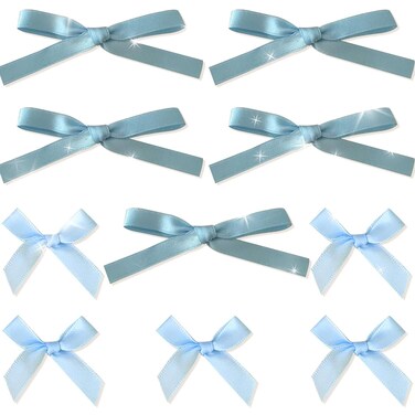 JeVenis 10 PCS Blue Ribbon Bows Hair Clip Light Blue Bow Claw Clip Hair Clip For Long Thick Hair Hair Bows Hair Barrettes Ribbon Bows Hair Accessories
