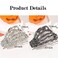 2 Pcs Halloween Hair Clips Black Ghost Hand Hair Claw Clips Skeleton Design, Hair Clip for Thick Hair Women Metal Hair Accessories (Black Sliver)