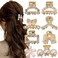 8Pcs Pearl Claw Clip Small Hair Clips for Women,Sweet Pearl Barrettes Various Styles Pearl Hair Claw Clips,Non-slip Mini Claw Clips Gold Hair Clip Decorative Hair Accessories for Women Girl