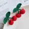 4Pcs Girls Cherry Hair Clips Hair ties, Sweet Handmade Crochet Cherry Hair Barrettes Elastic Hair Tie Accessories Ponytail Holder Hair Accessories for Girls Kids Teens (Red, One Size)