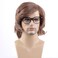 RightOn Shaggy Wig Men Short Wavy Brown Wig 60s 70s Male Rocker Costume Wig for Halloween Cosplay Party Glasses Not Include