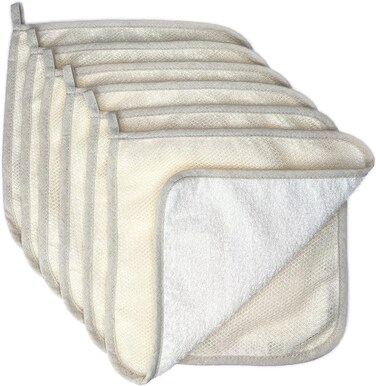Large XL Soft Weave Washcloth for Face - Cotton Washcloths - Exfoliating Washcloths for Dead Skin - Washcloths Scrubber for Body and Face - Towel - 6 Pack