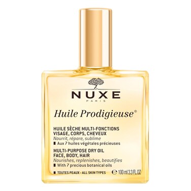Nuxe Huile Prodigieuse Multi-Purpose Dry Oil - Radiant Glow and Lightweight Hydration for Face, Body &amp; Hair. Nourishes, Repairs and Enhances