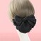 Bun Cover For Hair Hair Clip With Net Hair Nets For Buns,Ribbon Barrette With Net Chignon,Professional hair bun covers for women, Black Bun Cover Hair Tie, Black