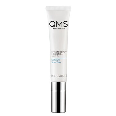 QMS Medicosmetics Epigen Depuff Pollution Shield Eye Serum &ndash; Protective Eye Serum with Epigenetic Peptides + Cool Tip Ceramic Applicator for a Youthful, Awakened Look &ndash; 0.5 oz