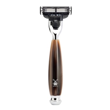 M&Uuml;HLE Vivo Shaving Razor (Compatible with Gillette Mach3, Horn Brown)