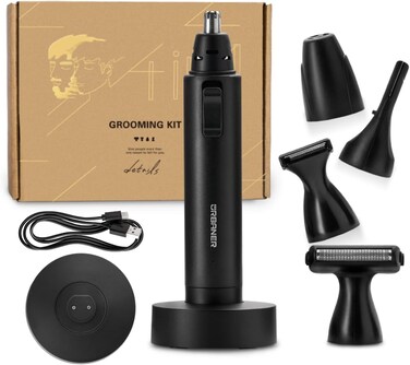 URBANER Nose Hair Trimmer for Men, Japanese Motor, USB Charger, IPX8 Waterproof, 4-in-1 Grooming Set, Ear and Nose Hair Trimmer, Eyebrows Trimmer, Portable Electric Shaver, Gifts MB-990