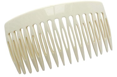 French Amie Classy 16 Teeth Solid Ivory Cream Handmade Celluloid Acetate Side Hair Comb