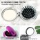 1st Choice Folding Hair Brush with Mirror,Round Mini Compact Massage Comb for Purse/Pocket,Travel Size for Girls and Women (Dark Blue)
