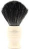 Edwin Jagger 1EJ337SYN Classic Black Synthetic Fibre Eco-Friendly Vegan Exfoliating Shaving Brush for Shaving Cream or Shaving Soap for Men and Women (Imitation Ivory), Medium