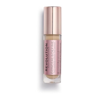 Revolution Beauty, Conceal &amp; Define Concealer, Full Coverage &amp; Lightweight, Long-Lasting Matte Finish, Vegan &amp; Cruelty Free, C7 Medium or Tan Skin Tones, 0.14 Oz.