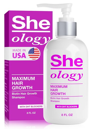 Sheology Hair Growth Shampoo for Thinning Hair for Women - Biotin, Keratin - Saw Palmetto - DHT Blockers - Reduces Hair Loss, Promotes Growth &amp; Thickening - Made in USA by Guyology Labs