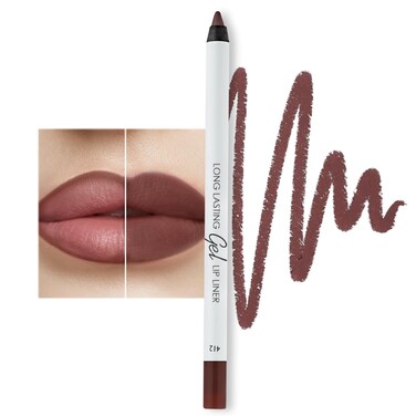 Lamel Matte Gel Lip Liner Pencil   Weightless &amp; CreamyTexture - Sharpenable - Longwear &amp; Waterproof - High Pigmented &amp; Flawless Finish - Cruelty-free &amp; Paraben-Free - 412, 1,7g/0.05oz. (Spicy Nude)