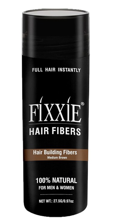 FIXXIE Hair Fibers MEDIUM BROWN for Thinning Hair 27.5g Bottle, Hair Fibre Concealer for Hair Loss for Men and Women, Naturally Thicker Looking Hair with Keratin Hair Fibres