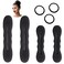 Styla Hair Bun Maker 4 Pack (2 Small, 2 Large) - Foam Sponge Buns with Hair Ties and Shaper Accessories for Updos, Ballet, French Twist, Waves &amp; More!