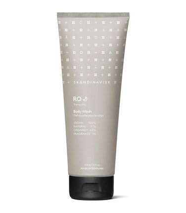 Skandinavisk RO 'Tranquility' Organic Body Wash. Fragrance Notes: Apple and Pear Blossom, Orchard Fruits and Redcurrants. Vegan formula. 7.6 fl. oz.