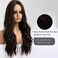 Esmee 24 Inches Long Wavy Black Brown Wigs Cosplay Costume Party Wig for Black Women Afro High Temperature Fiber Synthetic Hair Wigs