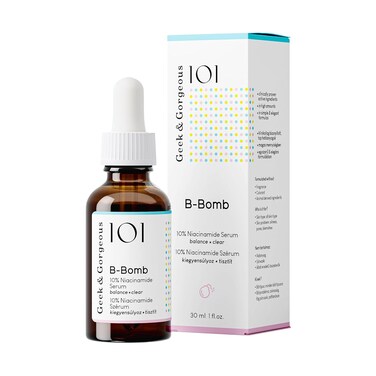 Geek &amp; Gorgeous - B-Bomb - 10% Niacinamide Serum, Zinc PCA &amp; Sarcosine, helps enlarged pores, oiliness and blemishes, combination skin, 1 oz