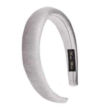Padded Headbands Velvet Headband Puffy Sponge Thick Headbands Vintage Wide Headband for Women (Grey)