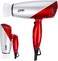 Travel Hair Dryer with Dual Voltage, 1875W Compact Hair Dryer with Folding Handle, Travel Blow Dryer (Red)