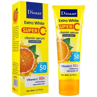 Vitamin C Serum Sunscreen SPF 50 PA+++ Moisturizing Rejuvenate Skin Protection UVA/UVB Hydrating 80ml / 2.71fl.oz