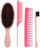 Boar Bristle Hair Brush and Comb Set for Curly Fine Straight Natural Hair, Anti-frizz Paddle Detangling Brush Styling Hairbrush Comb for Women Men, Boar Nylon Mixed Bristle Brush