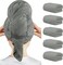 HOMEXCEL 5 Pack Large Microfiber Hair Towel Wrap for Women, Grey- 40 x 20 inches Super Soft, Fast Drying Turbans for Long, Thick, Curly Hair - Anti Frizz Wrap with Elastic Strap