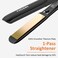 Professional Hair Straightener, 1.18 inch Ionic Titanium Plate, 20S Fast Heat Up Flat Iron with Clear LED Display, 2 in 1 Straightener and Curler Styling Tool for Straighten Hair (Black)