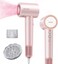 Hair Dryer, 110,000 RPM High-Speed Ionic Blow Dryer for Fast Drying, Professional Lightweight Hairdryer with Diffuser, Magnetic Nozzle, 4 Temps &amp; 2 Speeds, Low Noise for Travel &amp; Home - Pink