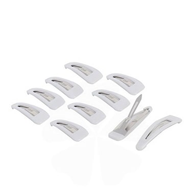 Metal Woman DIY Hairstyle Bendy Snap Hair Clips Hairpin 6cm Length 10pcs White by Uptell